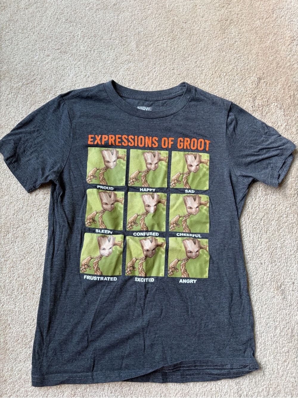 Disney Marvel faces of Groot shirt